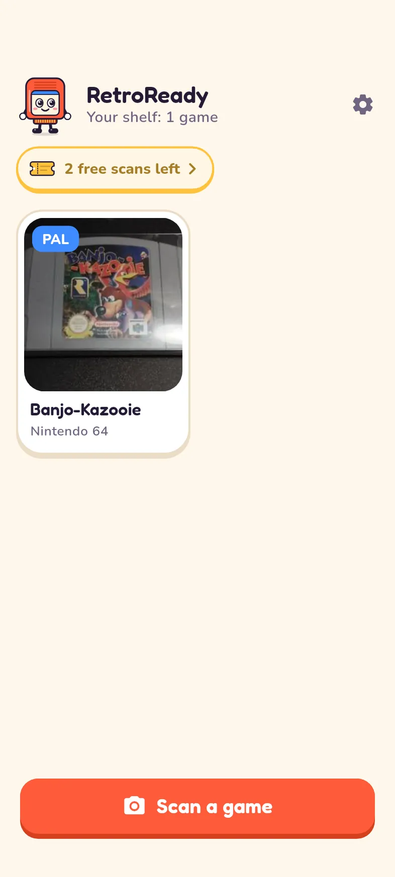The RetroReady shelf with scanned games